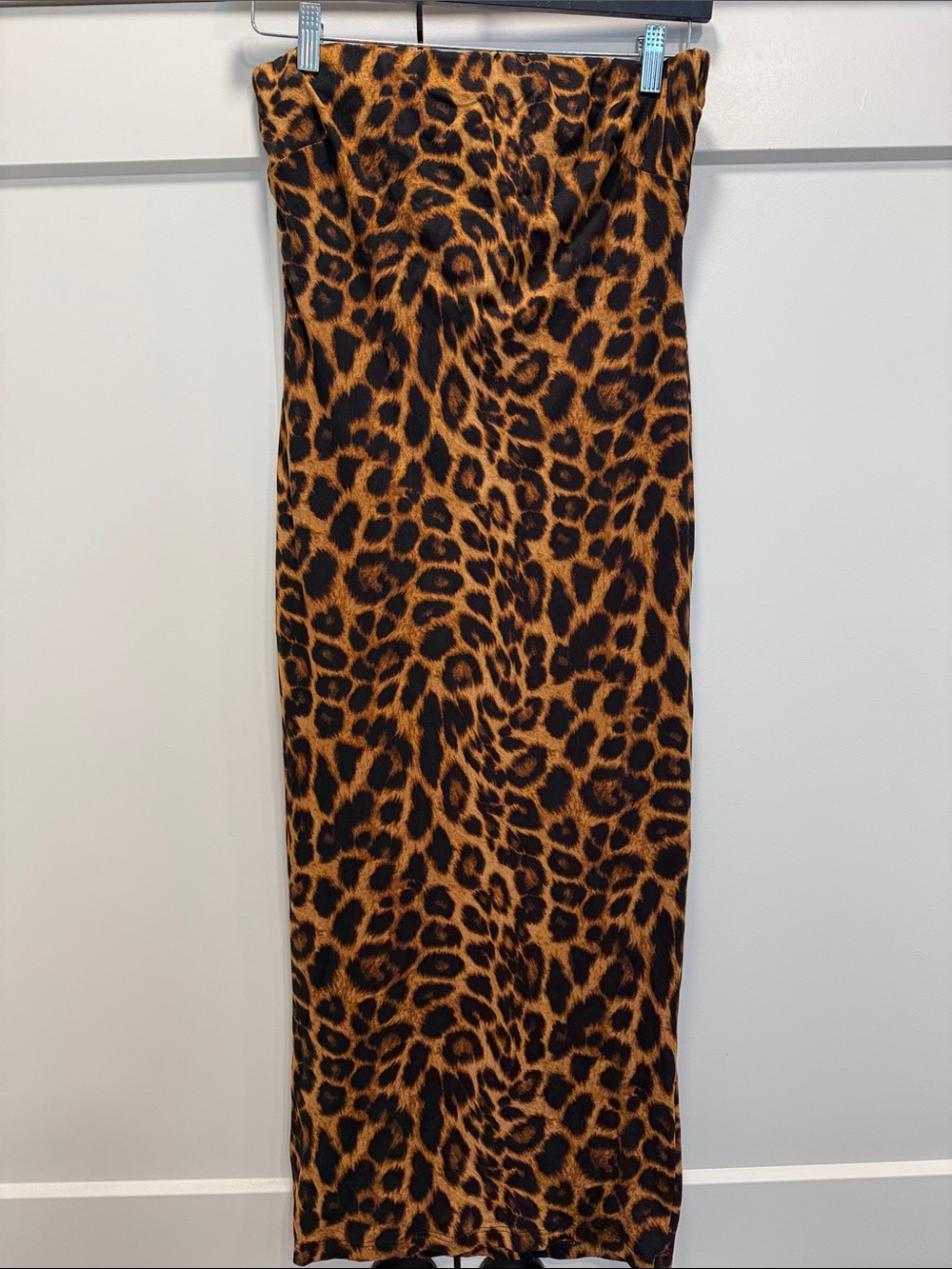 Lilly’s Kloset Leopard Print Maxi Skirt - Brown/Black strapless large NWT USA